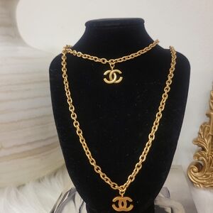 Gold Logo Necklace Set